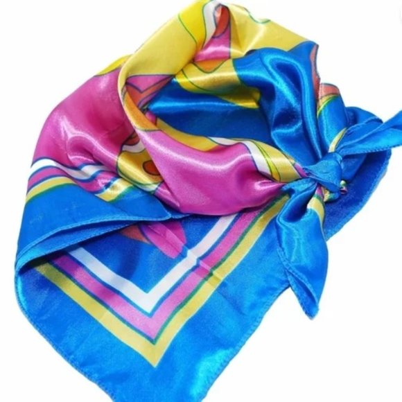 New - Atica Blue Deco Scarf - Picture 1 of 3